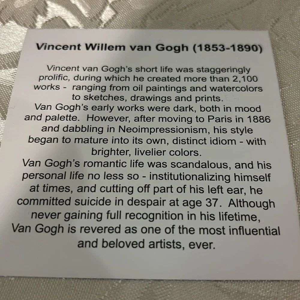 Vincent Van Gogh Tote, Scarf and Wristlet - Picture 10 of 10